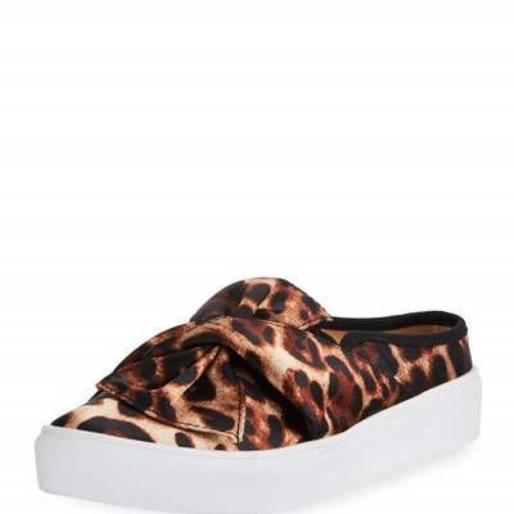 Neiman Marcus Camran Knotted Cheetah-Print Slide